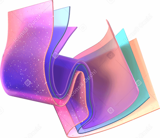 3D long layered gradient rectangles PNG, SVG