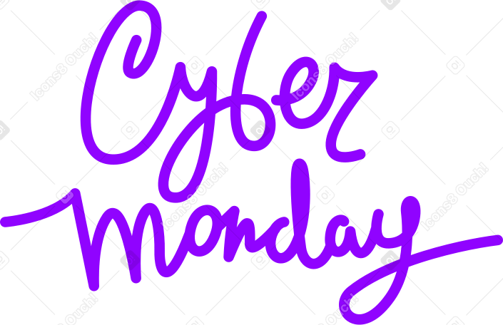 lettering cyber monday purple Illustration in PNG, SVG