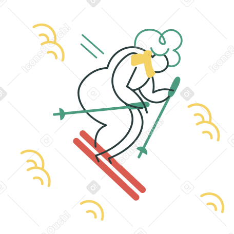 Ski Illustration in PNG, SVG