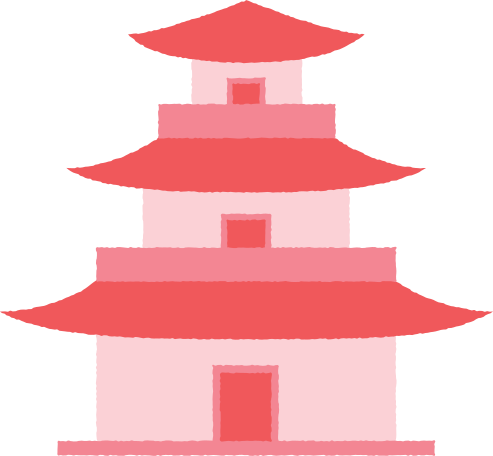 pagoda with doors Illustration in PNG, SVG
