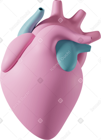 3D Pink heart Illustration in PNG, SVG