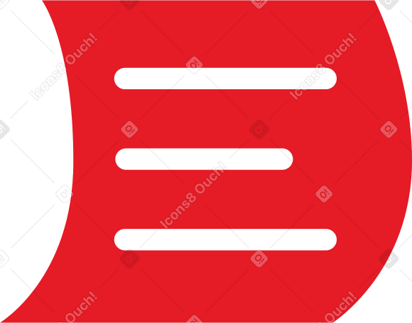 red sheet of paper with text Illustration in PNG, SVG
