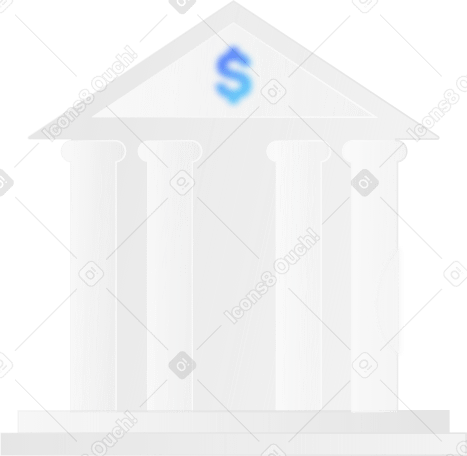 bank building with glass effect PNG, SVG