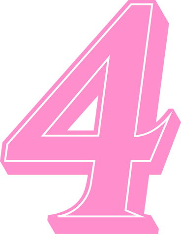 pink number four PNG, SVG
