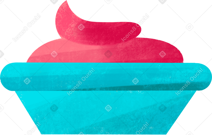 blue cup with ketchup PNG, SVG