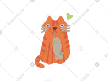 拿着老鼠的橙色猫 PNG, SVG