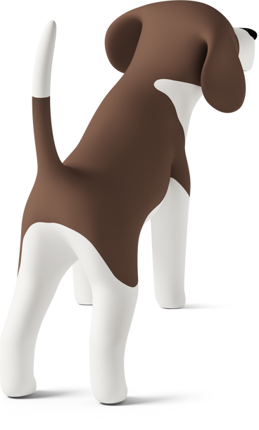 rear view of a beagle dog PNG, SVG
