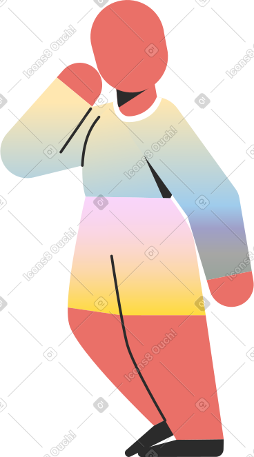 Child standing side view PNG, SVG