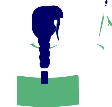 Artist with a brush in her hands PNG, SVG