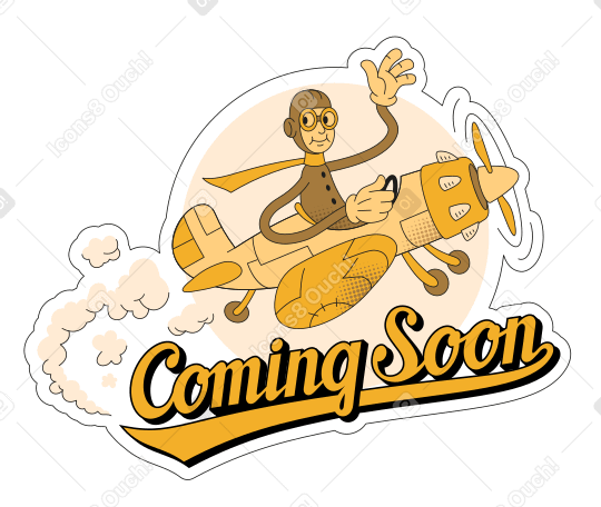 Sticker Coming soon Illustration in PNG, SVG