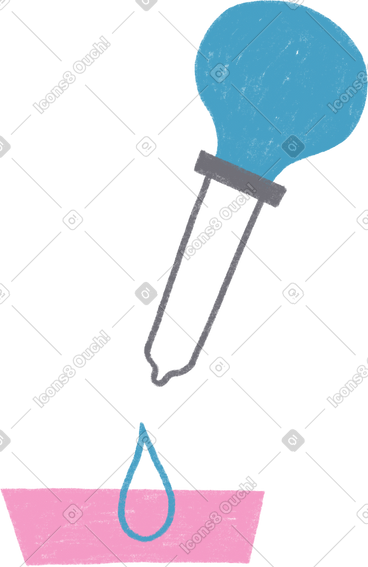 Pipette with drop and petri dish PNG, SVG