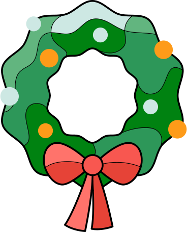 Xmas wreath PNG, SVG
