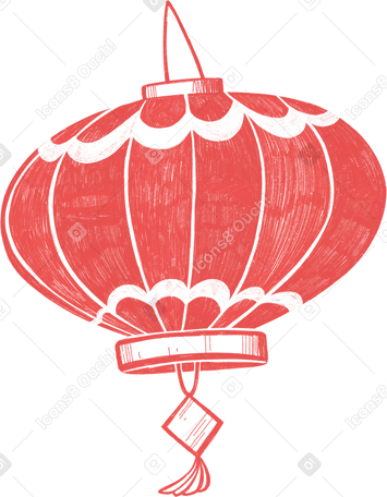 red chinese paper lantern Illustration in PNG, SVG