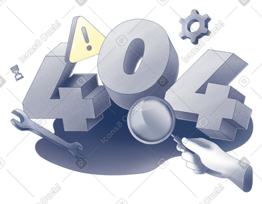 错误 404，页面未找到，3d 字母 PNG, SVG