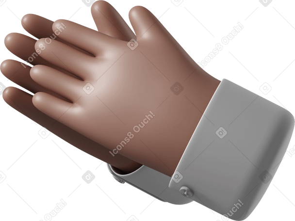 3D Brown skin hands clapping PNG, SVG