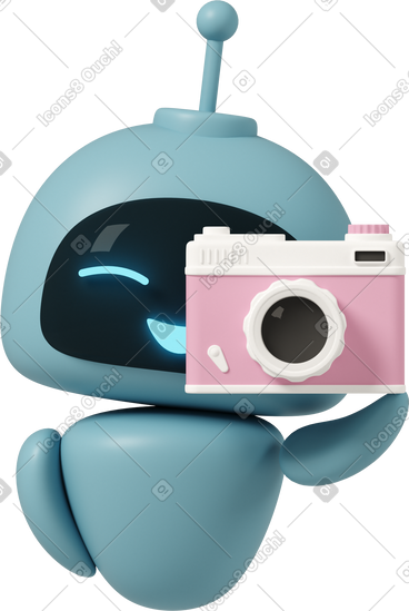 Chatgpt robot holding camera PNG, SVG