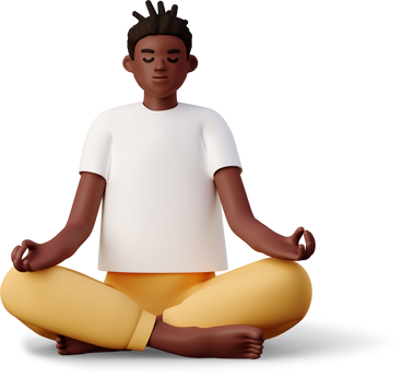 young man meditating PNG, SVG