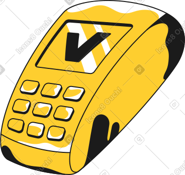 Payment terminal with a check mark on the scoreboard PNG, SVG