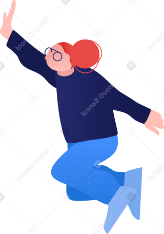 granny jumping Illustration in PNG, SVG