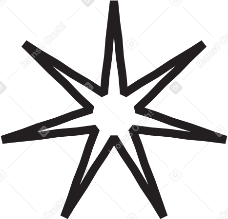 white seven-pointed star PNG, SVG