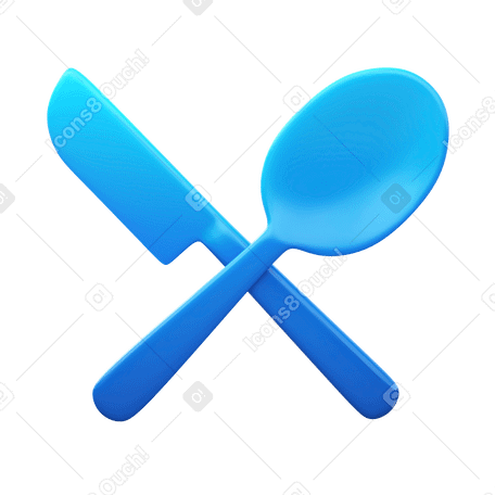 3D spoon and knife PNG, SVG
