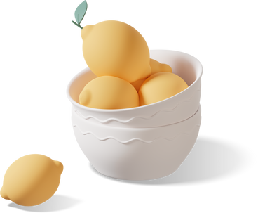 Лимоны в миске в PNG, SVG
