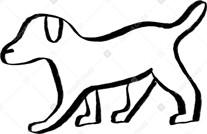 black and white dog Illustration in PNG, SVG