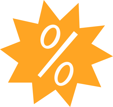 multi-pointed star with percentages Illustration in PNG, SVG