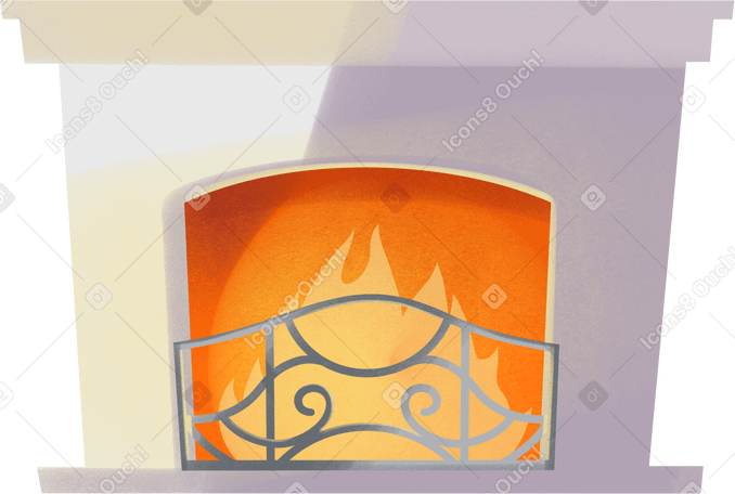 fireplace with burning fire PNG、SVG