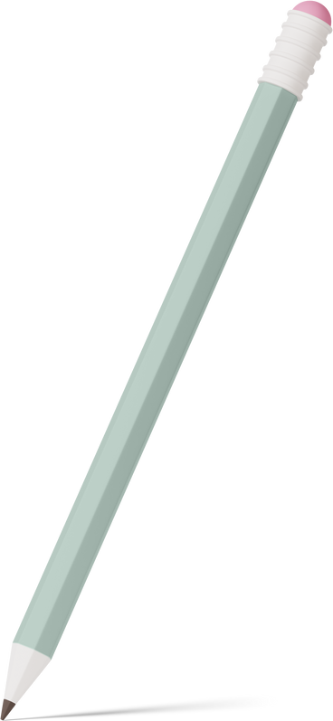 green pencil with eraser PNG, SVG