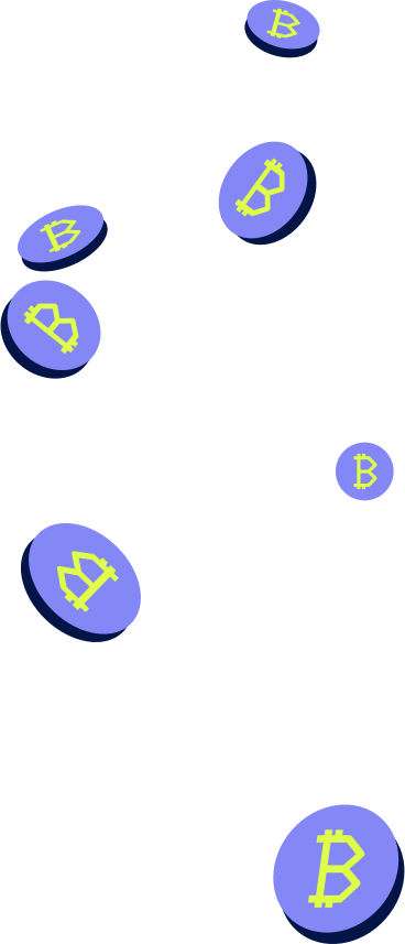 flying bitcoin coins PNG, SVG