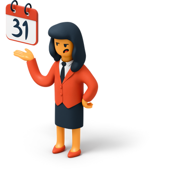 Businesswoman with calendar reminder PNG, SVG
