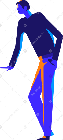 man stands and leans forward PNG, SVG