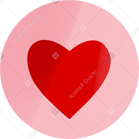 pink icon with heart PNG, SVG
