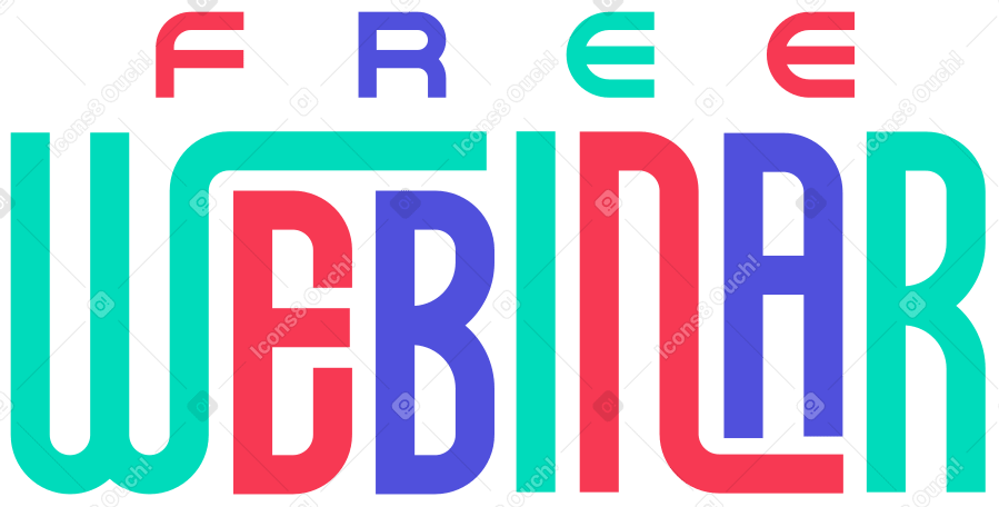 Webinar gratuito di lettering in testo in stile simmetrico PNG, SVG