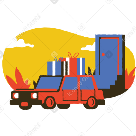 Delivery car service Illustration in PNG, SVG