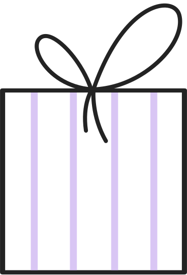 Striped gift animated illustration in GIF, Lottie (JSON), AE