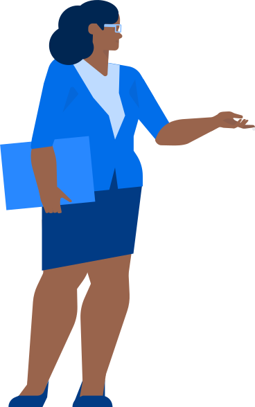 Frau mit brille mit einem ordner mit dokumenten PNG, SVG