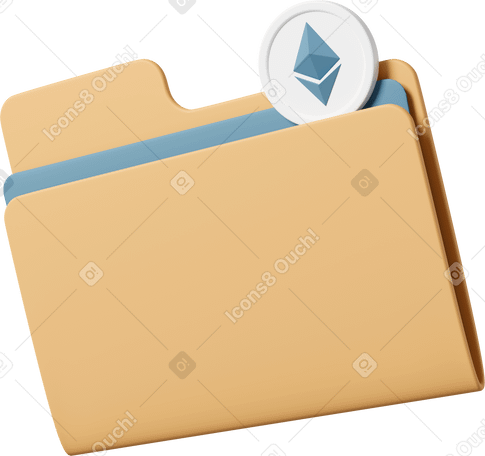 3D ethereum folder Illustration in PNG, SVG