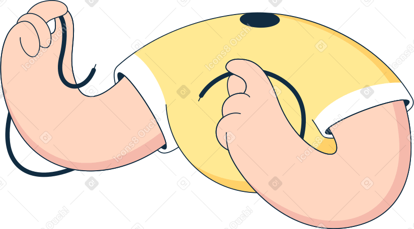 body in yellow t-shirt with wires Illustration in PNG, SVG