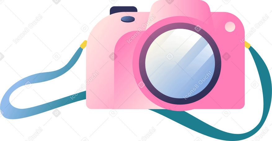 camera with strap Illustration in PNG, SVG