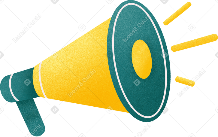 yellow megaphone Illustration in PNG, SVG