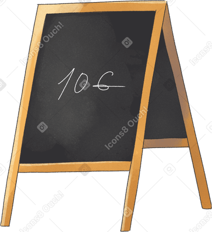 chalk board with legs Illustration in PNG, SVG