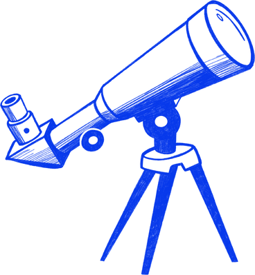 blue large telescope PNG, SVG