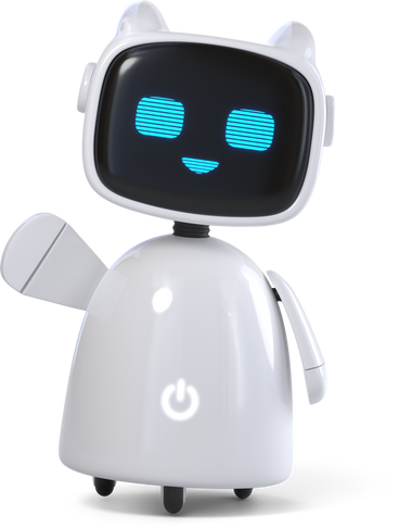 Assistant robot heureux agitant bonjour PNG, SVG