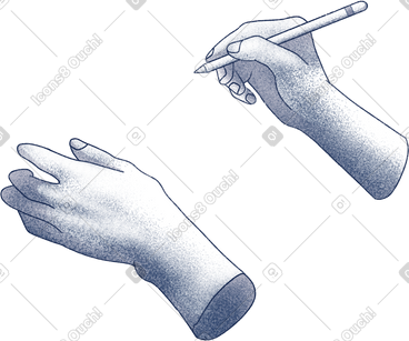 Hands and digital pencil PNG, SVG