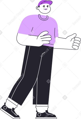 man holding something in his hands Illustration in PNG, SVG