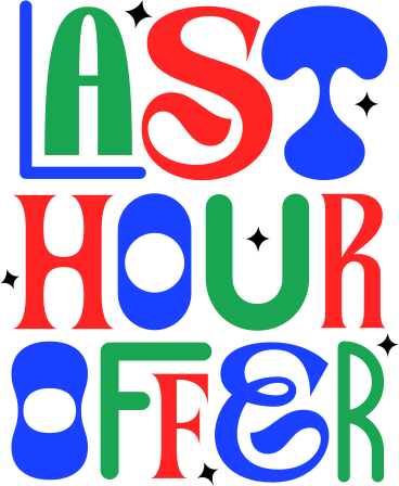 lettering last hour offer in different fonts text PNG, SVG
