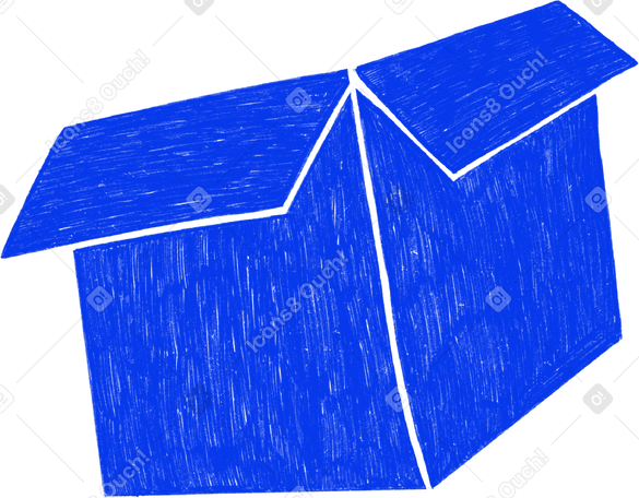 blue cardboard box Illustration in PNG, SVG