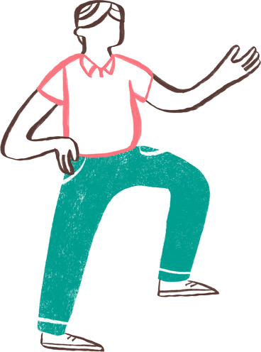 man standing with his leg bent and his arm up PNG, SVG